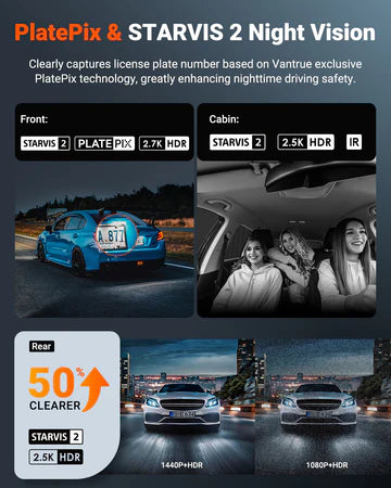 Vantrue N4S 3 Channel Front Inside Rear Dash Cam