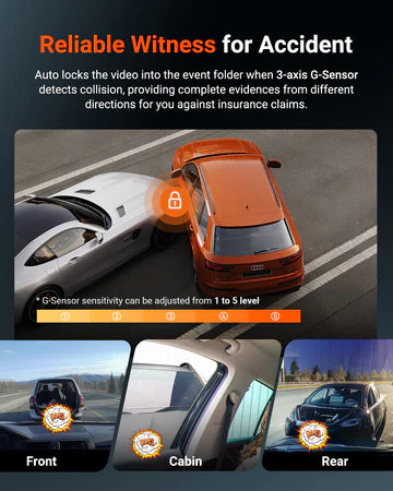 Vantrue N4S 3 Channel Front Inside Rear Dash Cam