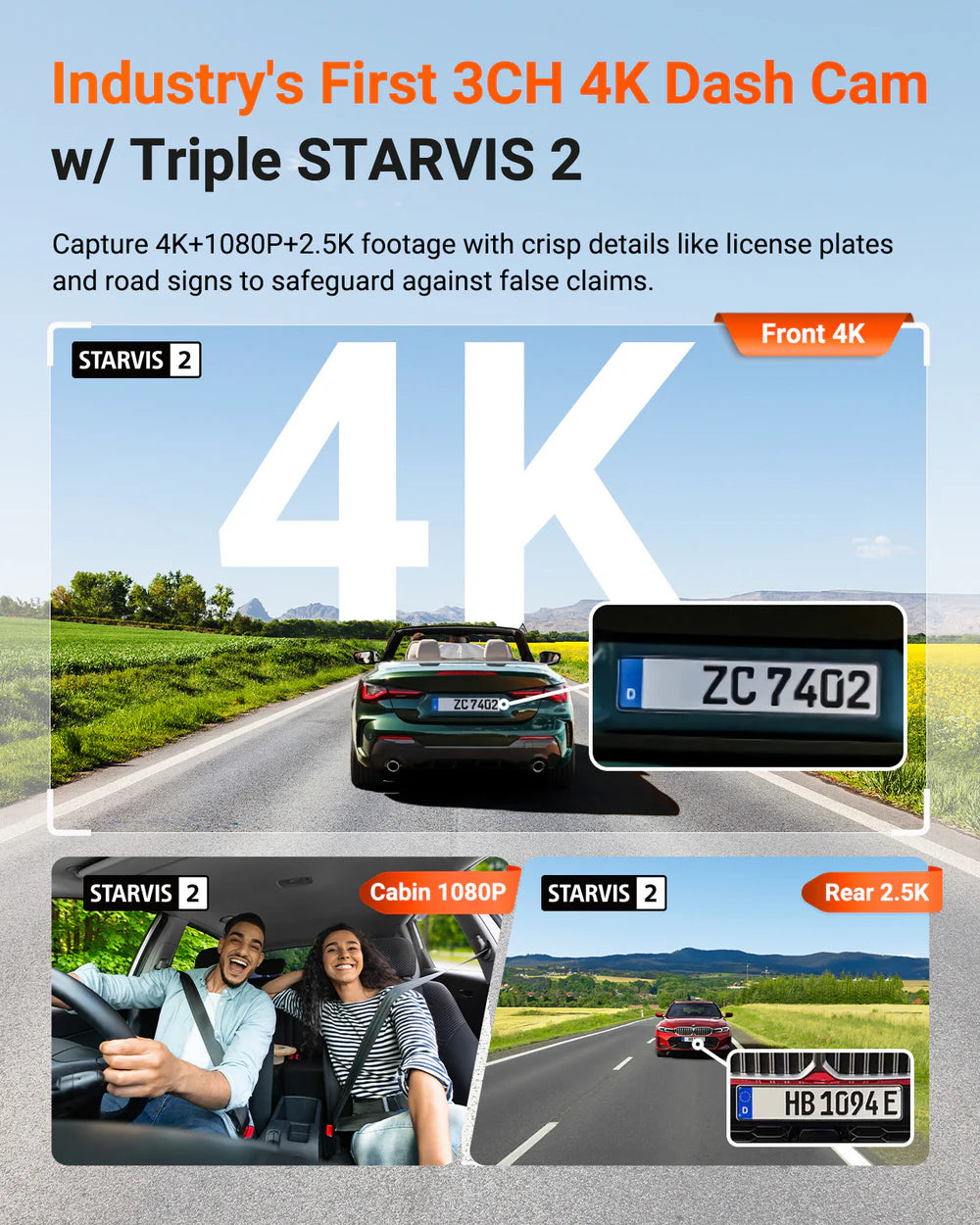 Vantrue Nexus 4 Pro S 4K 3 Channel Dash Cam
