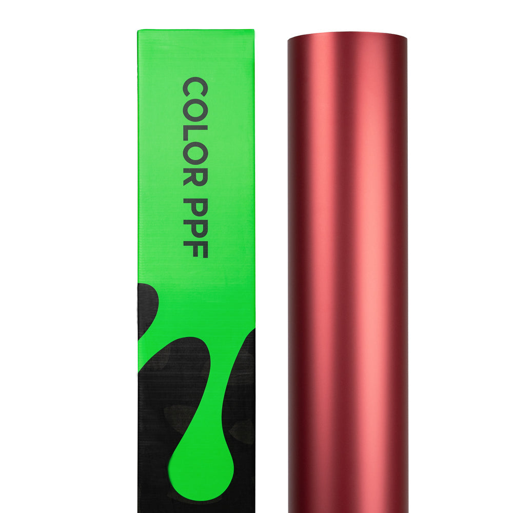 Satin Chrome Cosmos Red Color PPF (Paint Protection Film)