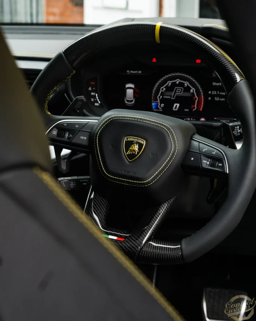Custom Lamborghini Carbon Fiber Steering Wheel