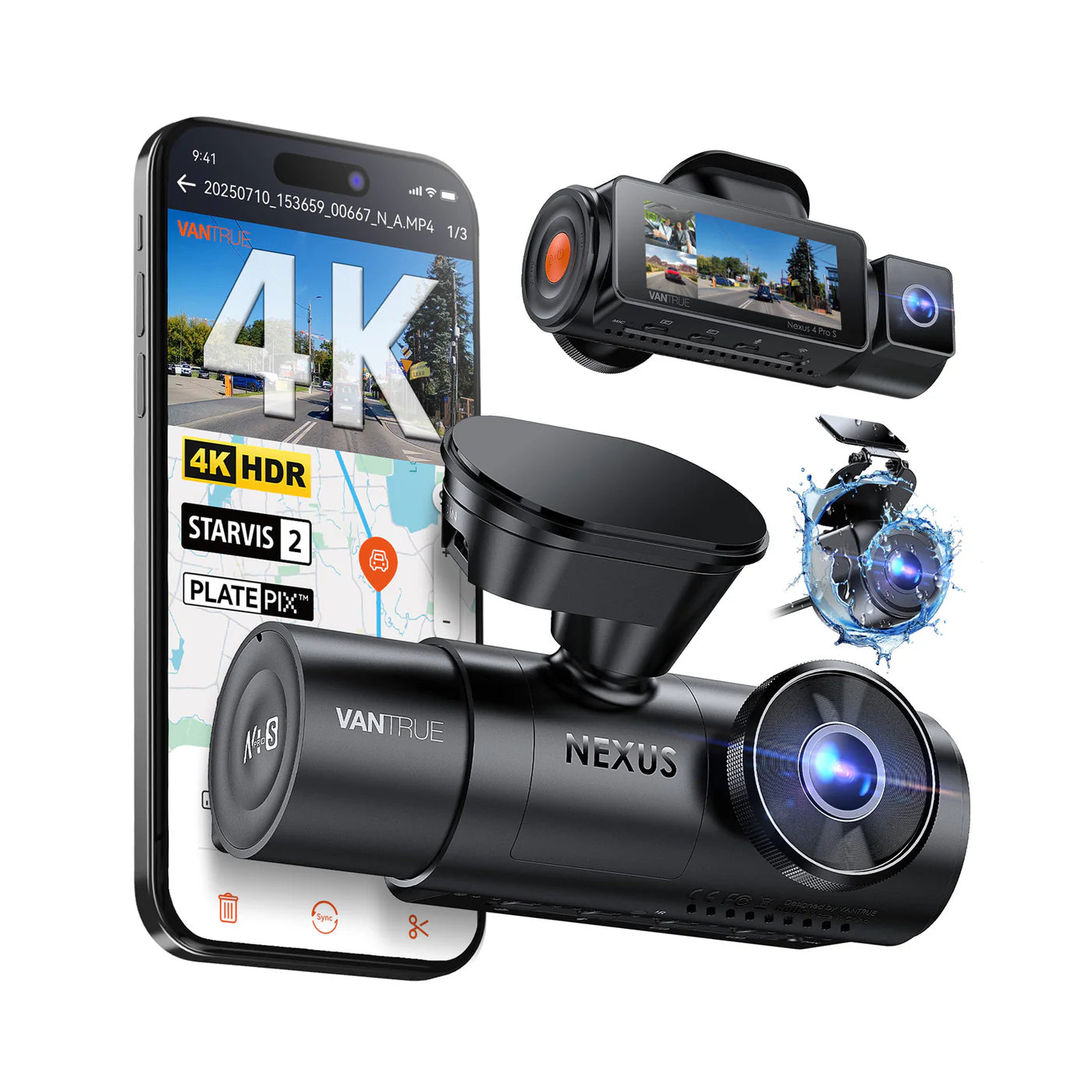 Vantrue Nexus 4 Pro S 4K 3 Channel Dash Cam