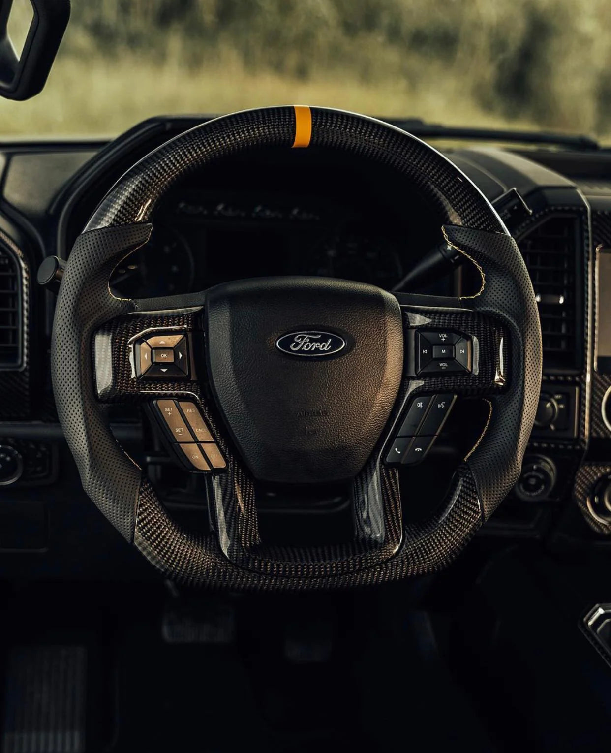 Custom Ford Carbon Fiber Steering Wheel
