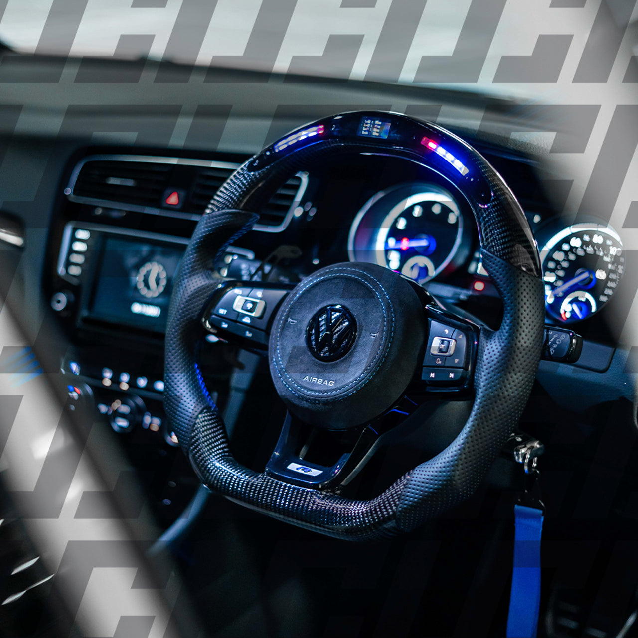 Custom Volkswagen Carbon Fiber Steering Wheel