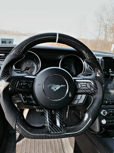Custom Mustang Carbon Fiber Steering Wheel