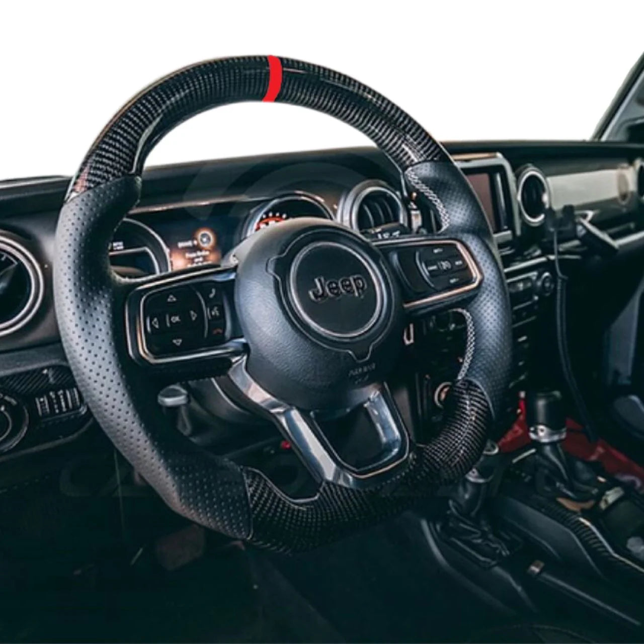 Custom Jeep Carbon Fiber Steering Wheel