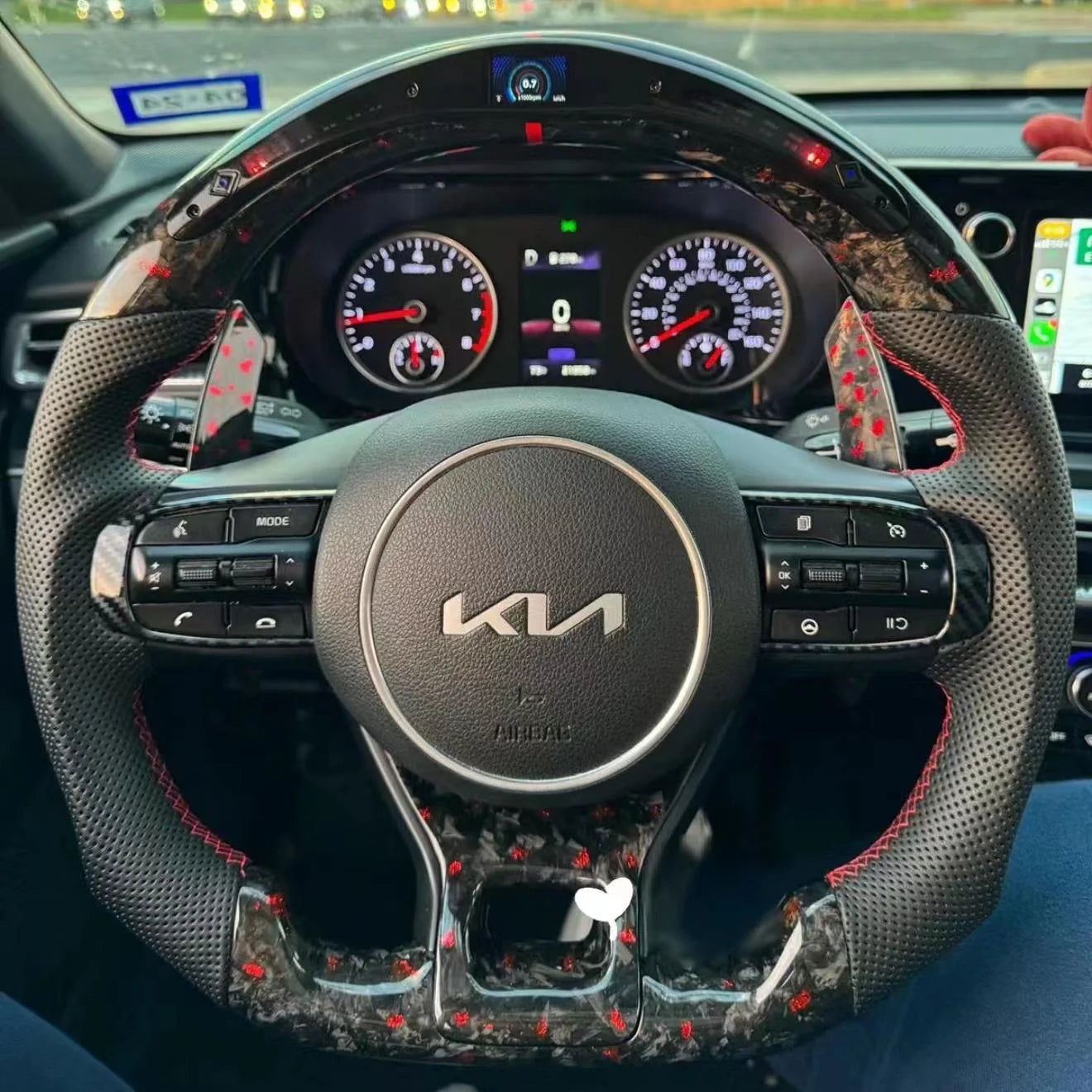 Custom Kia Carbon Fiber Steering Wheel