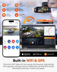 Vantrue N2X 2.7K Dash Cam Front and Inside