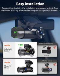 Vantrue N2X 2.7K Dash Cam Front and Inside