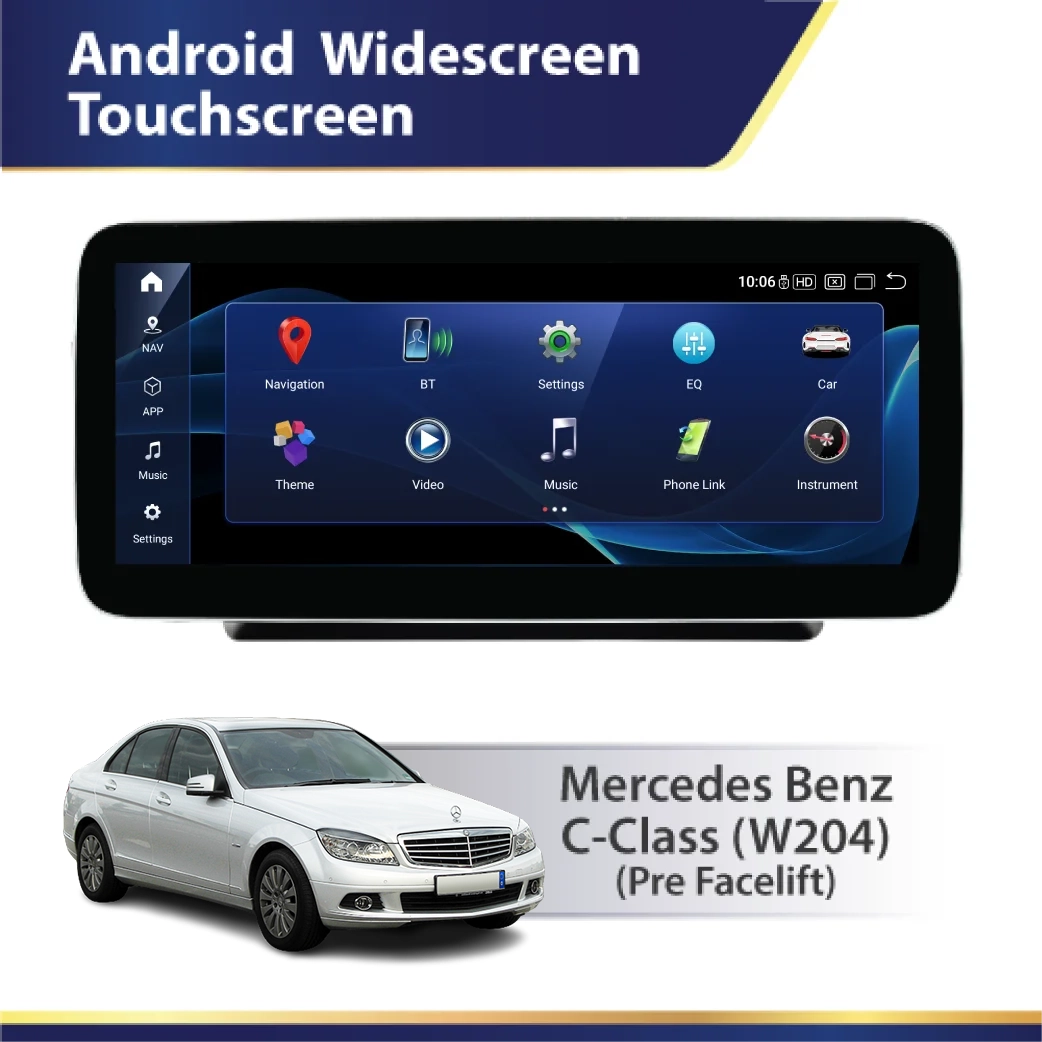 Android Widescreen Touch Screen (W204) Mercedes C-Class (Pre Facelift)