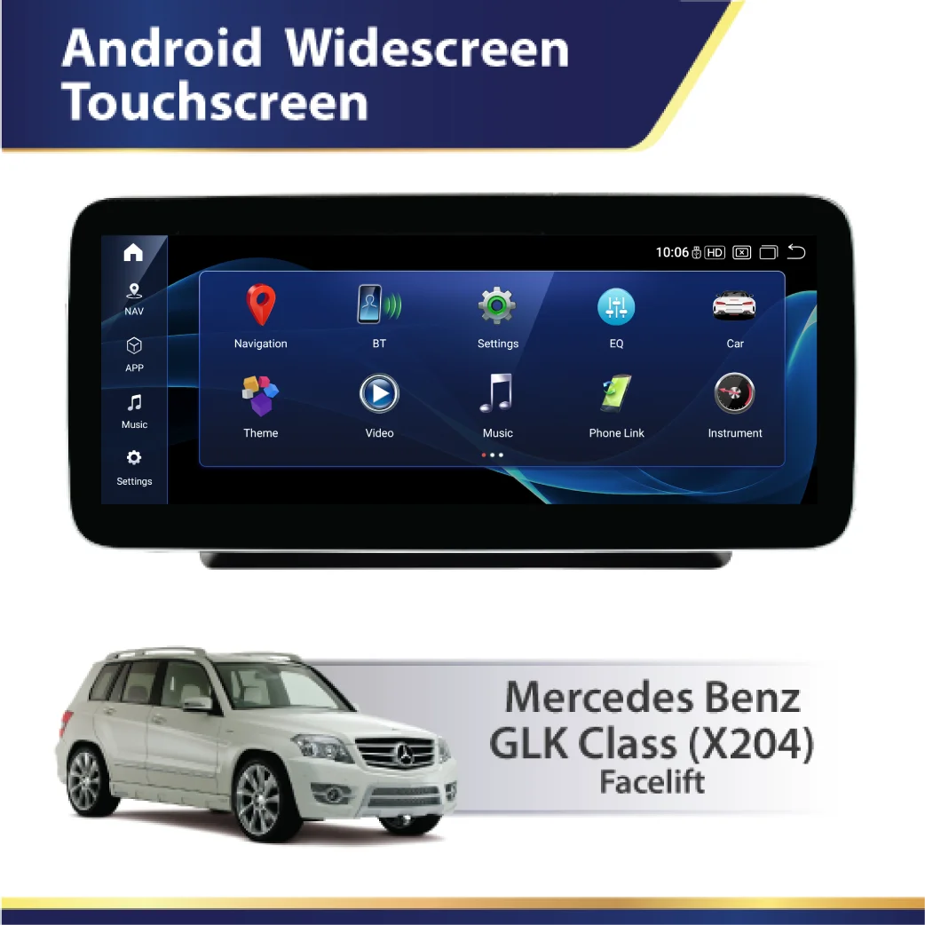 Android Widescreen Touch Screen (X204) Mercedes GLK Pre-Facelift
